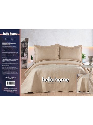 Bella Home Arzen Nakışlı Kadife Çift Kişilik Yatak Örtüsü Seti - 250X260 cm