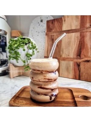 Braventa Collection Isıya Dayanıklı Şerit Şeklinde Bardak Kahve ve Sunum Bardağı - 1 Adet