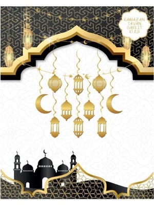 SHC4200 Ramazan Tavan Süsü 10'lu Metalize Gold