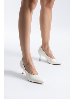 Ruxene  Alya Kapalı Burun 8 cm Gelin Ayakkabısı