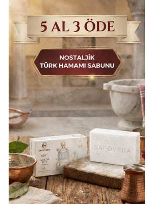 Sapovera Türk Hamamı Sabunu Derin Temizlik Geleneksel Doğal Sabun