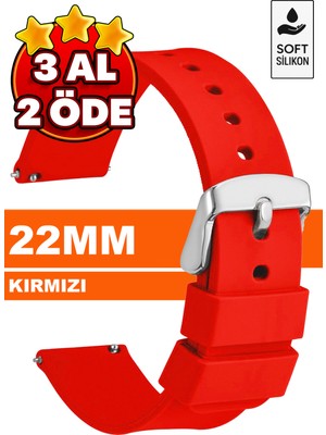 Trendburada Fossil-Welder-Wesse-Casio-Armani-Omega-Seiko-Tissot Saat Uyumlu 22mm Silikon Saat Kordonu Kayışı MR1