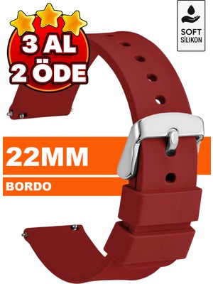 Trendburada Fossil-Welder-Wesse-Casio-Armani-Omega-Seiko-Tissot Saat Uyumlu 22mm Silikon Saat Kordonu Kayışı MR1