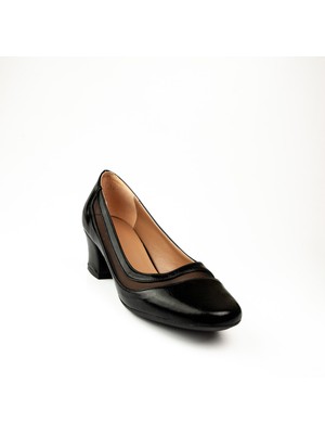 Babalı  280 Siyah Kırma Topuklu Abiye Kadın Ayakkabı