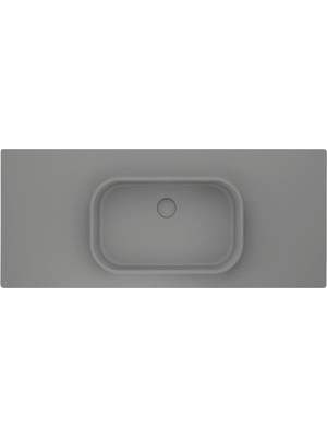 Real Stone Pure Etajerli 60X50 Gri Granit Banyo Lavabosu