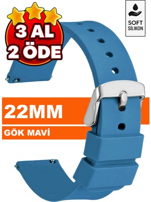 Trendburada 22MM Fossil-Welder-Wesse-Casio-Armani-Omega-Seiko-Tissot Saat Uyumlu Silikon Saat Kordonu Kayışı Mr1