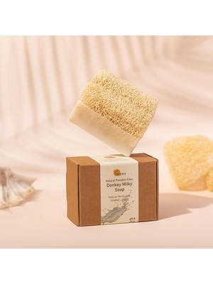 Braventa Collection Doğal Kabak Lifli Eşek Sütü Sabunu - Doğal Peeling Yapan Yumuşak Lif Kabağı, Nemlendirici, Besleyici