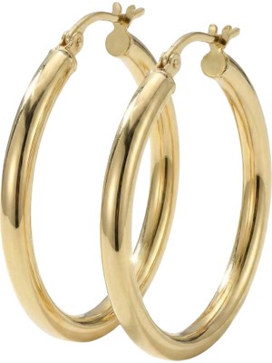 Zümrüt Sarraf 14 Ayar Altın Halka Küpe x Large