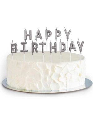 Braventa Collection Benim Marifetlerim - Happy Brithday Gümüş Pasta Mumu