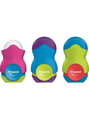 Braventa Collection Maped Ofis ve Kırtasiye 049121 Kalemtraş, Loopy Tek Delikli Silgili, Renkli