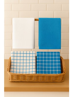 Shadro Textile %100 Pamuk Servis Peçetesi ve Mutfak Havlusu,beslenme Örtüsü 4'lü Set - Lüks ve Şık Tasarım