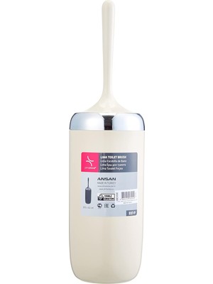 Braventa Collection M-E07-09-P Lima Tuvalet Fırçası, Krom Dekorlu, Bej