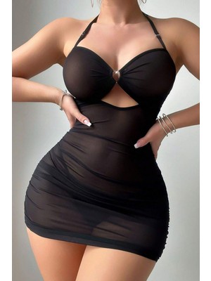 Yaman Market Siyah Transpan Tül Gecelik 15738 - KB002H-6IE840