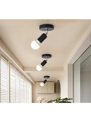 Riolight Modern1 Krom1 Mafsal Hareketli1 Başlık 1XE27 Duylu Siyah Metal Spot Avize 1ADET Fiyatıdır