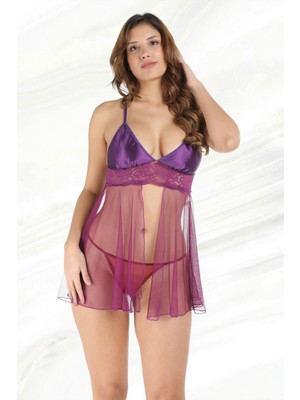 Yaman Market Mor Tül Gecelik - 672