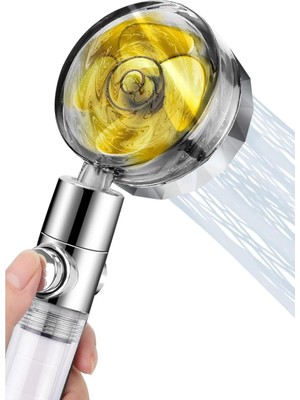 Braventa Collection Turbo LED Işıklı Duş Başlığı Pervaneli Filtreli Su Tasarruflu Duş Başlıgı Turbo El Duşu Banyo Fiskiy