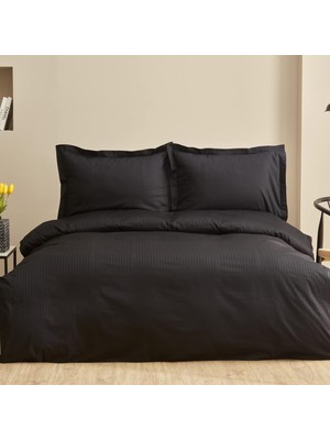 Braventa Collection Karaca Home Uniq %100 Pamuk Çift Kişilik Saten Nevresim Takımı Siyah