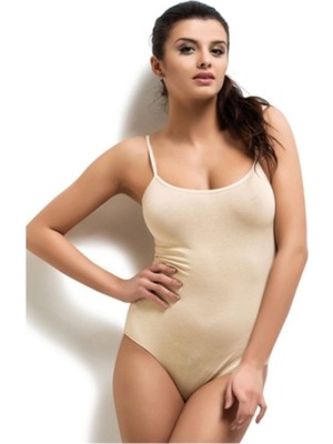 Tutku Kadın Bej 3'lü Paket Ip Askılı Zıbın Yazlık Rahat Standart Kalıp Nefes Alabilir Kumaş