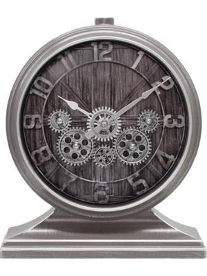 Braventa Collection Efe Mark Premium Serisi Antik Eskitme Kadranlı Döner Çarklı 32X28 cm Ev ve Ofis Masa ve Duvar Saati