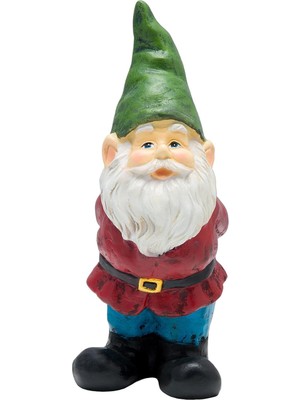 Braventa Collection ZEN870 Alp Yeşili Şapka Sakallı Bahçe Cüce Heykeli, 28 cm Y, Çok Renkli