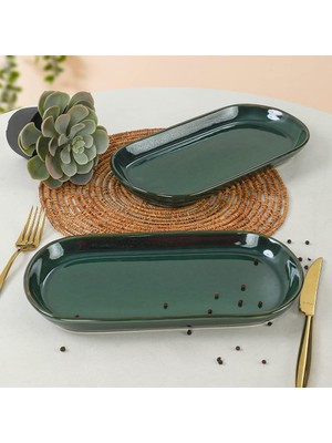 Braventa Collection Zümrüt Noyan Kayık Tabak 2 Adet 26 cm