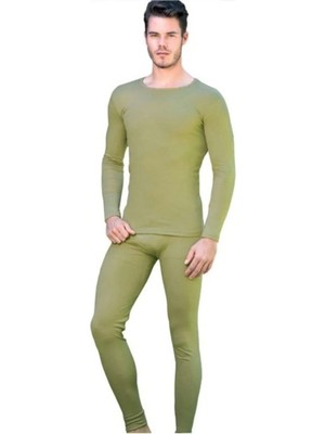 Tutku Haki Asker Yeşil Thermal Alt Üst Fanila Takımı Haki-L Standart Erkek İç Giyim