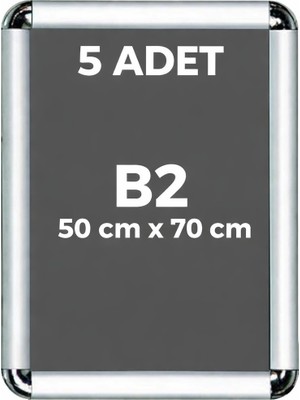 OfisDS 5 Adet B2 50X70 cm Rondo Köşe Aç Kapa Çerçeve – Üst Alüminyum Alt Plastik