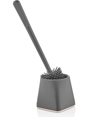 Braventa Collection Ororitoli Home Silikon Klozet Wc Tuvalet Fırçası Gri Kare