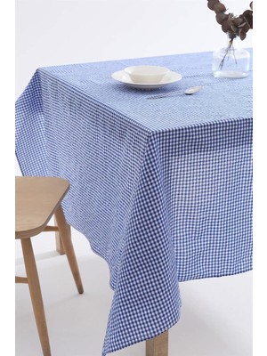 Braventa Collection Pötikare Masa Örtüsü Pamuk Sofra Bezi 170X170 (Mavi)