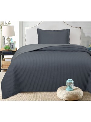 Bella Home Sofia Ponponlu Tek Kişilik Yatak Örtüsü Seti - 180X240 cm