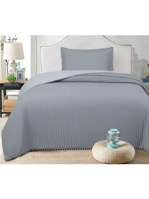Bella Home Sofia Ponponlu Tek Kişilik Yatak Örtüsü Seti - 180X240 cm