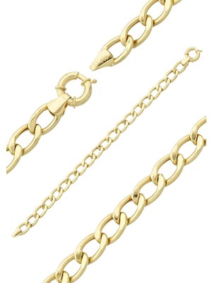 İryum Italyan Stil Altın Gurmet Zincir Bileklik - 14 Ayar