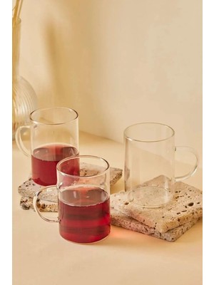 Braventa Collection 3 Adet Borosilikat Isıya Dayanıklı Termisil Cam Kupa Bardak Şeffaf
