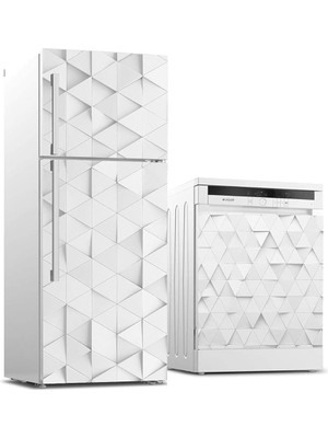 Braventa Collection Buzdolabı ve Bulaşık Makinası Beyaz Eşya Sticker Kaplama 3D Üçgen