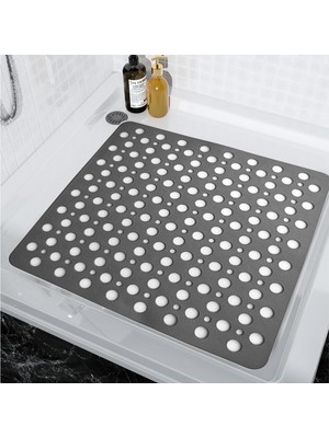 Braventa Collection | Kaymaz Banyo Paspası | Antrasit Gri | 54X54CM – Dikdörtgen Duş Matı, Küvet Paspası | Güçlü Vantuzl