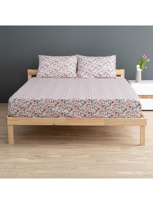 Braventa Collection Soley | Liberty |%100 Pamuklu Tek Kişilik 100 x 200 Lastikli Çarşaf Seti Bordo