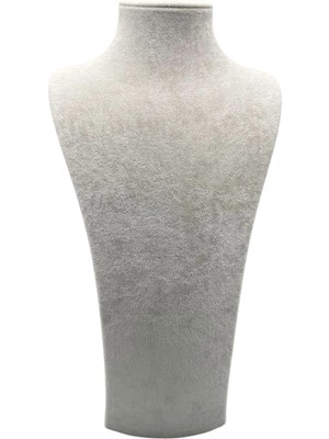 Megass Dekor Süet Kumaş Elisia Manken Krem Renk 40/20 cm Kolye Gerdanlık Takı Sergileme Mankeni