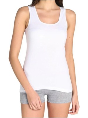 Tutku Kadın Kalın Askılı Beyaz Atlet-Beyaz-M