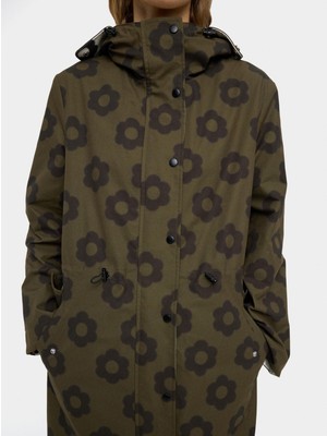 Parfois Çift Taraflı Kullanılabilen Kapüşonlu ve Baskılı Parka