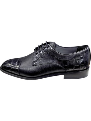 Güvener Hakiki Deri Hakiki Kösele Klasik Erkek Ayakkabısı Siyah