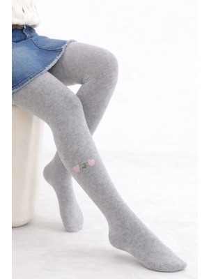 Gigi Giyim Kalp Desenli Kız Çocuk Külotlu Çorap