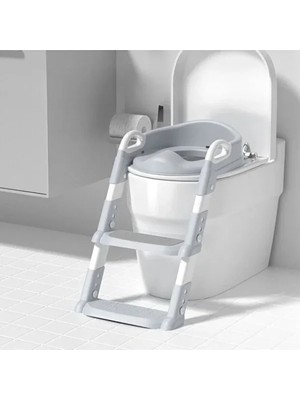 Gri Merdivenli Çocuk Klozet Tuvalet Eğitimi Atı