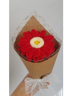 Badem Hediyecilik El Yapımı Gerbera Şönil Çiçek Buket – Dekoratif, Solmayan, Hediye Için Ideal