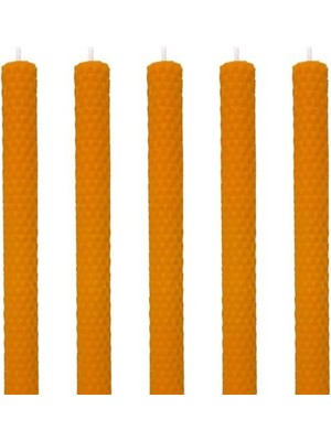 (5 Adet) Şamdan Mumu (21X2CM) Doğal Petek Seti Beeswax Bal Mumu Mum Özel Dekoratif Mum