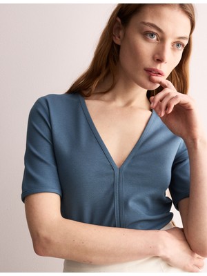 Marks & Spencer Pamuk‑modal Karışımlı V Yakalı Jersey Üst