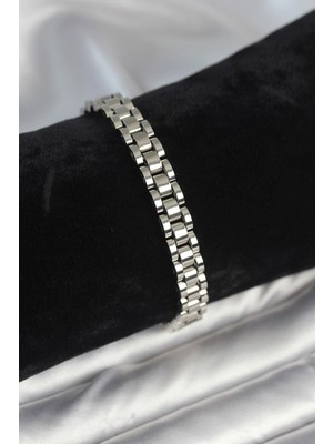 Inure Jewelry 316L Çelik Gümüş Renk 7 mm Kalınlık Erkek Bileklik