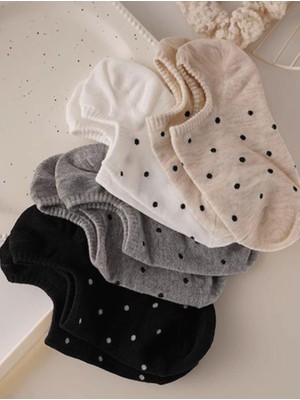 Çorap Kurdu 4'lü Ekonomik Paket Puantiyeli Kısa Patik Çorap Set