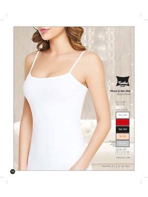 Tutku Beyaz Bayan Ip Askılı Ribana 4'lü Paket Atlet( 0135)-BEYAZ-S