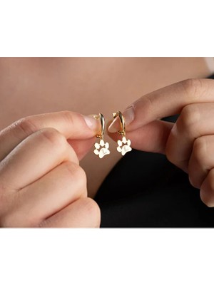 Papatya Silver 925 Ayar Pati Küpe Kişiye Özel Pati Küpe.rose.gold.rodaj
