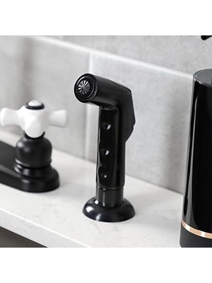 FB7790PXSP Victorian 20 cm Mutfak Musluğu, Püskürtücülü Mat Siyah
